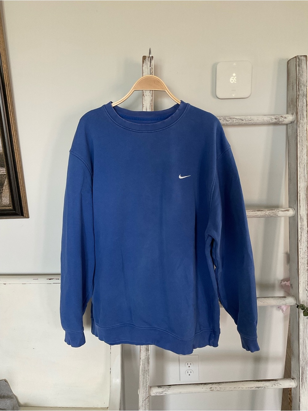 Nike Men’s Pullover Royal Blue Crewneck Y2K Vintage Grey Tag XXL Oversized EUC